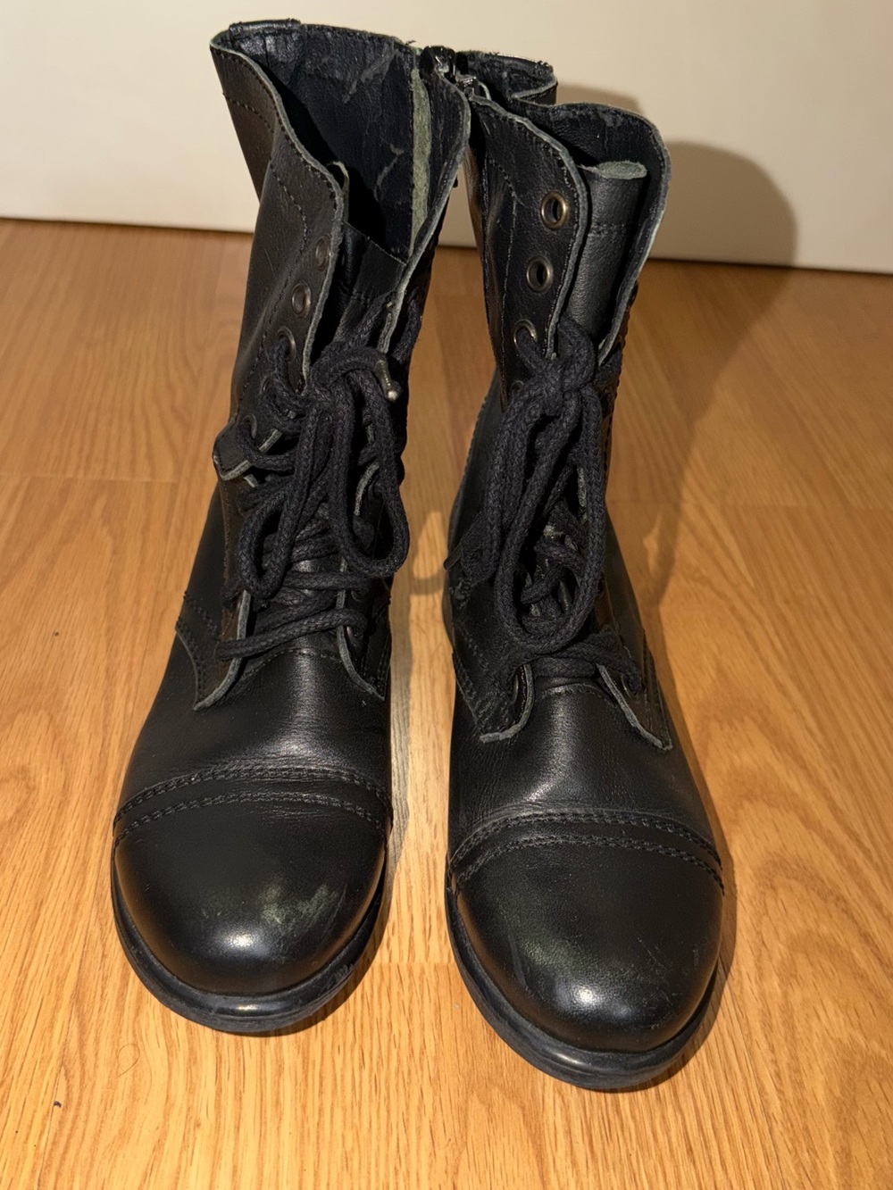 Steve Madden Black Women's Lace-Up Combat Boots